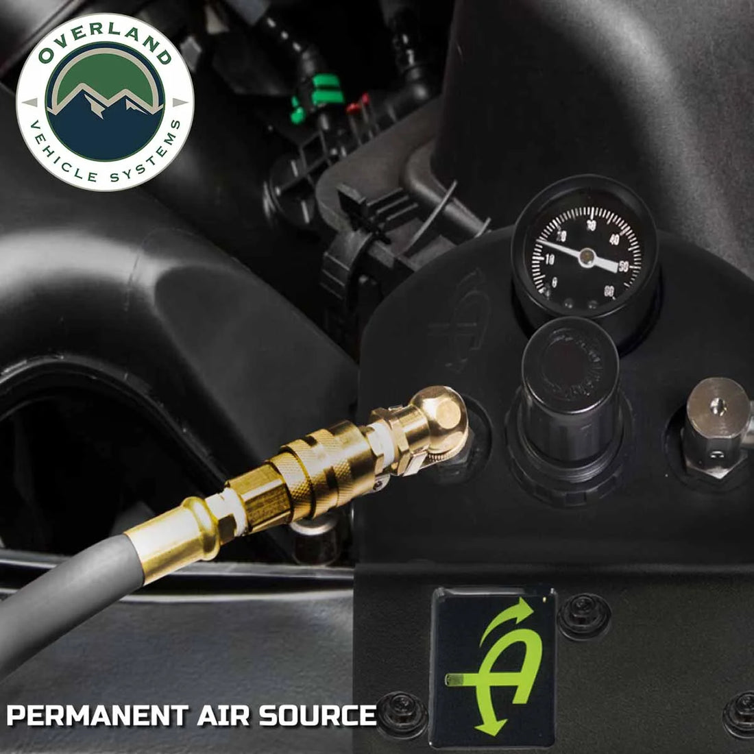 Up Down Air 4 Tire Tire Inflator System 2/4 Door W/Engine Mount With Box, Fittings, Hoses and Storage Bag Black 218-1819 f...