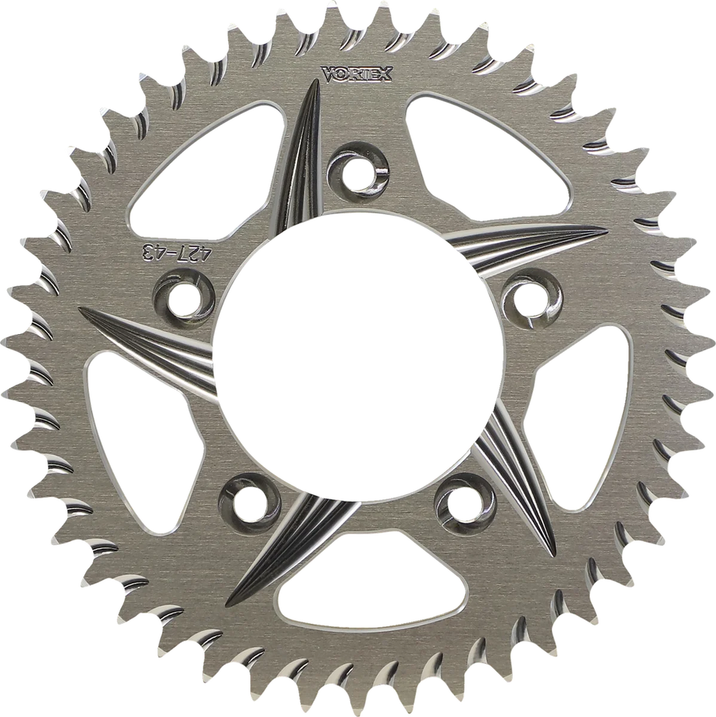 VORTEX Aluminum Sprocket - Silver - Rear - 43 Tooth 427-43 - Main Product View