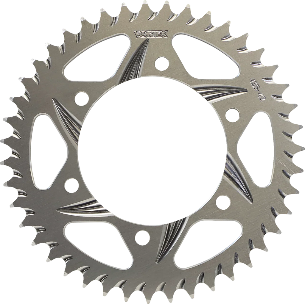 VORTEX Aluminum Sprocket - Silver - Rear - 43 Tooth 435-43 - Main Product View
