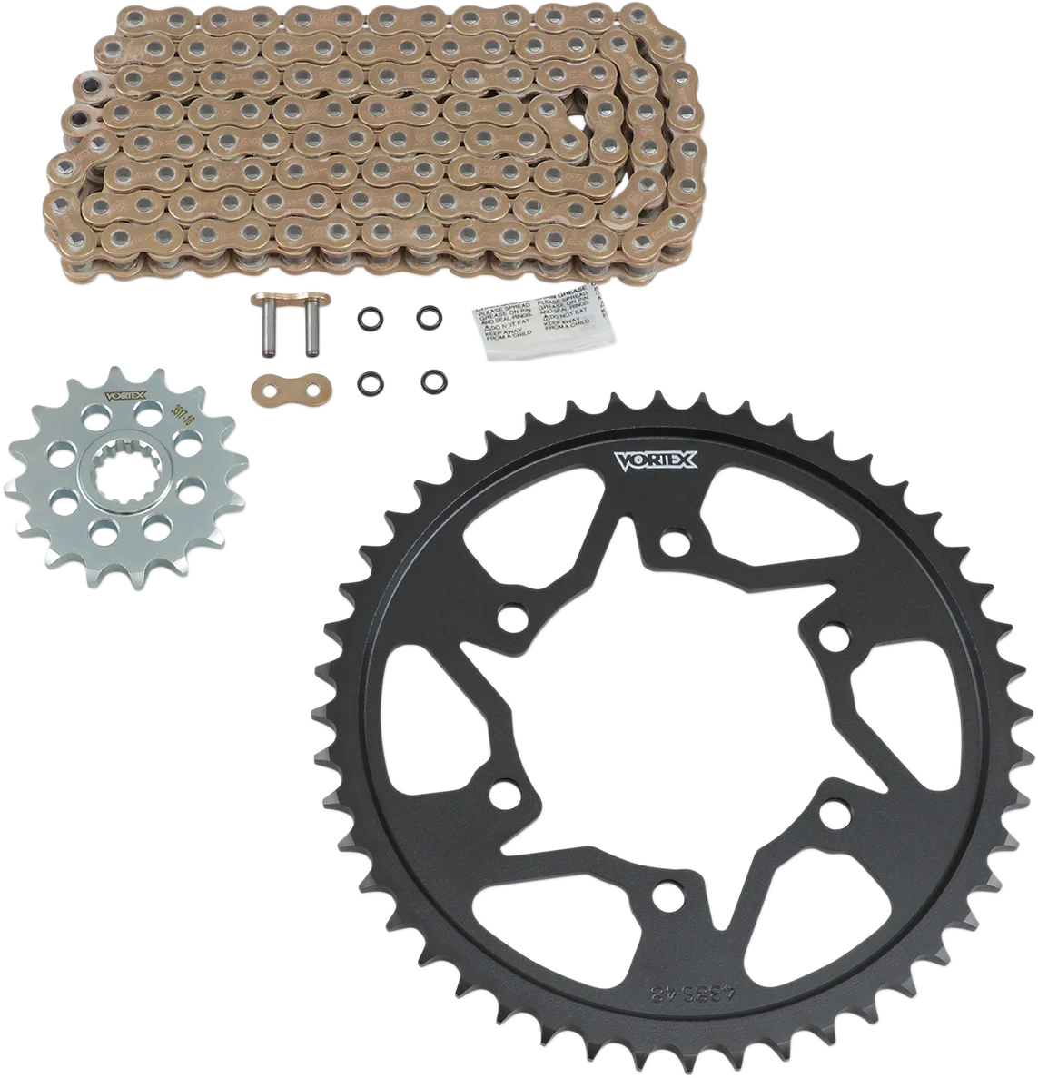 R6 Vortex VORTEX Chain Kit - Gold CKG6128 fits Yamaha Yzf-r6 S – CI Motorsports
