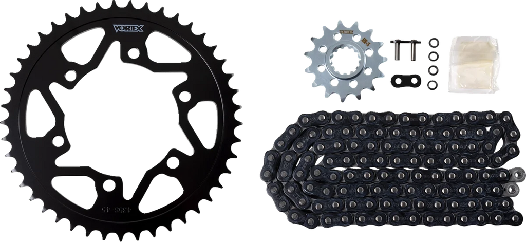 VORTEX Steel Chain Kit - Black - CK6354 fits 1998-2003 Yamaha Yzf-r1 - Main Product View