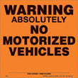 Load image into Gallery viewer, VOSS ORANGE ALUNIMUM SIGN 11 1/4" .012 GAUGE WARNING NO VEHICLES 188 AN OA