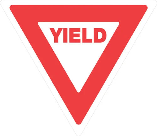 VOSS PLASTIC REFLECTIVE SIGN 12" YIELD ON WHITE BACKGROUND 499 Y WR