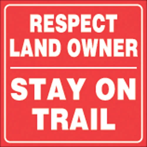 VOSS RED PLASTIC REFLECTIVE SIGN 7 1/2" RESPECT LANDOWNERS 461 RLO RR