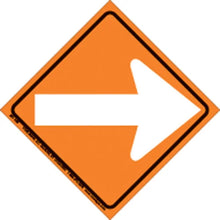 Load image into Gallery viewer, VOSS WHITE PLASTIC REFLECTIVE TRAIL SIGN 6" BLACK ARROW 203 AR5 B&amp;W