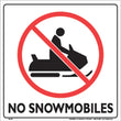 Load image into Gallery viewer, VOSS WHITE PLASTIC SIGN 12" - NO SNOWMOBILES 328 NSB WP