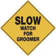 Load image into Gallery viewer, VOSS YELLOW PLASTIC REFL 12" YIELD TO GROOMER ANY PLACE ANY TIME 496 WG YR