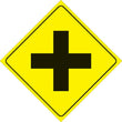 Load image into Gallery viewer, VOSS YELLOW PLASTIC REFLECTIVE SIGN 12" - 4-WAY INTERSECTION 470 X YR