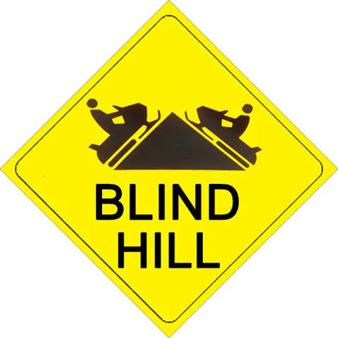 VOSS YELLOW PLASTIC REFLECTIVE SIGN 12" - BLIND HILL 485 BH YR