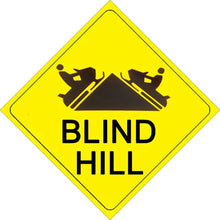 Load image into Gallery viewer, VOSS YELLOW PLASTIC REFLECTIVE SIGN 12" - BLIND HILL 485 BH YR