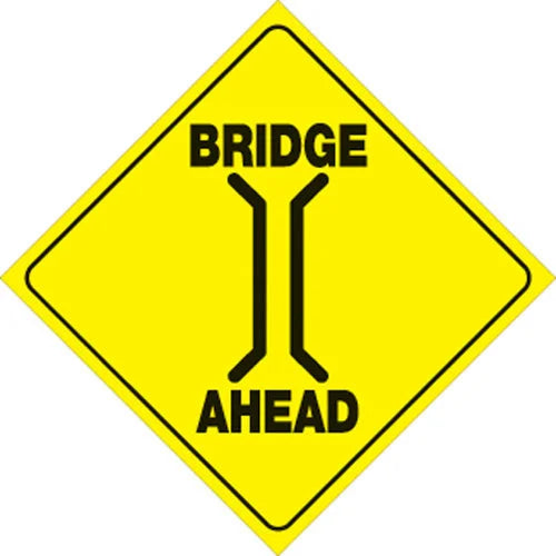 VOSS YELLOW PLASTIC REFLECTIVE SIGN 12" - BRIDGE 408 BRIA YR
