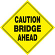 Load image into Gallery viewer, VOSS YELLOW PLASTIC REFLECTIVE SIGN 12" - BRIDGE AHEAD 480 CBA YR