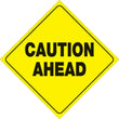 Load image into Gallery viewer, VOSS YELLOW PLASTIC REFLECTIVE SIGN 12" - CAUTION AHEAD 410 CA YR