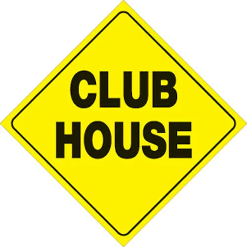 VOSS YELLOW PLASTIC REFLECTIVE SIGN 12" - CLUB HOUSE 452 CH YR