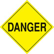 Load image into Gallery viewer, VOSS YELLOW PLASTIC REFLECTIVE SIGN 12" - DANGER 401 DAN YR
