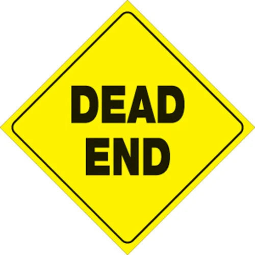 VOSS YELLOW PLASTIC REFLECTIVE SIGN 12" - DEAD END 472 DE YR