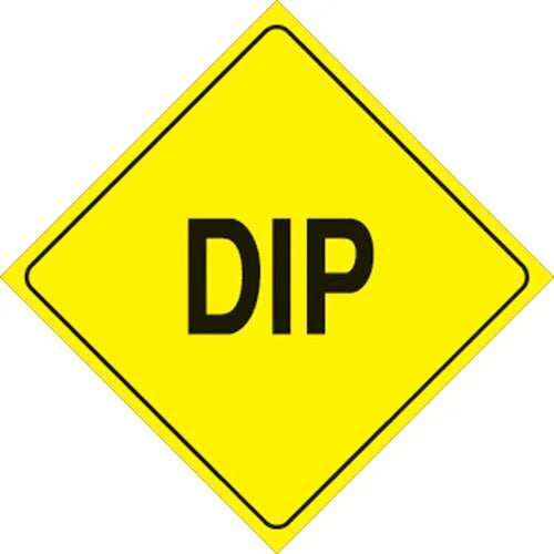 VOSS YELLOW PLASTIC REFLECTIVE SIGN 12" - DIP 424 DIP YR
