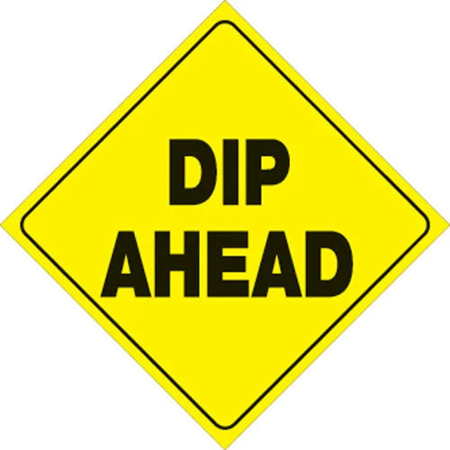 VOSS YELLOW PLASTIC REFLECTIVE SIGN 12" - DIP AHEAD 425 DA YR