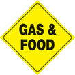 Load image into Gallery viewer, VOSS YELLOW PLASTIC REFLECTIVE SIGN 12" - GAS &amp; FOOD 453 GF YR