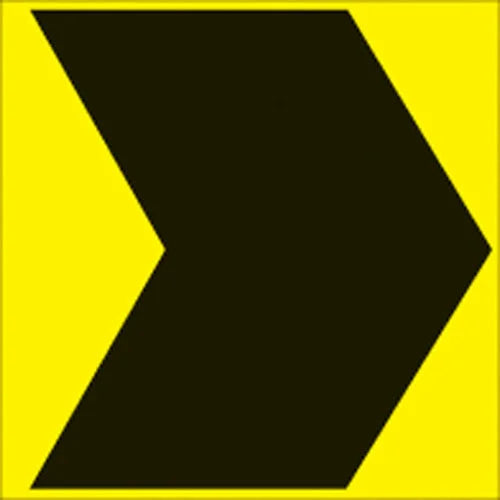 VOSS YELLOW PLASTIC REFLECTIVE SIGN 12" - LARGE ARROW 497 CHV YR