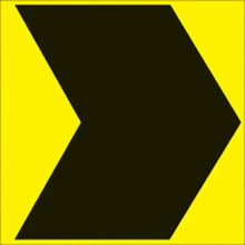 Load image into Gallery viewer, VOSS YELLOW PLASTIC REFLECTIVE SIGN 12" - LARGE ARROW 497 CHV YR