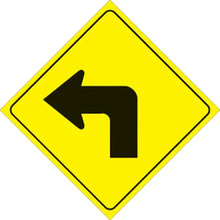 Load image into Gallery viewer, VOSS YELLOW PLASTIC REFLECTIVE SIGN 12" - LEFT TURN 469 LT YR