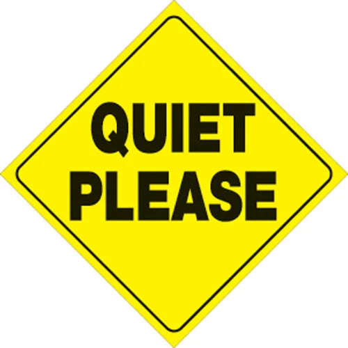VOSS YELLOW PLASTIC REFLECTIVE SIGN 12" - QUIET PLEASE 451 QP YR