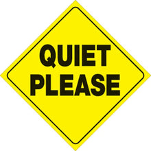 Load image into Gallery viewer, VOSS YELLOW PLASTIC REFLECTIVE SIGN 12" - QUIET PLEASE 451 QP YR