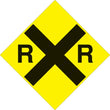 Load image into Gallery viewer, VOSS YELLOW PLASTIC REFLECTIVE SIGN 12" - RAILROAD 489 RR YR