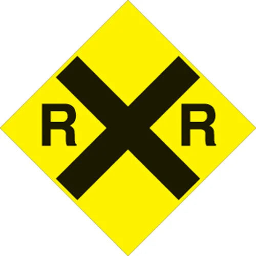 VOSS YELLOW PLASTIC REFLECTIVE SIGN 12" - RAILROAD 489 RR YR