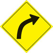 Load image into Gallery viewer, VOSS YELLOW PLASTIC REFLECTIVE SIGN 12" - RIGHT CURVE 406 CUR YR