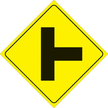 Load image into Gallery viewer, VOSS YELLOW PLASTIC REFLECTIVE SIGN 12" - RIGHT T-INTERSECTION 466 RT YR