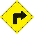 Load image into Gallery viewer, VOSS YELLOW PLASTIC REFLECTIVE SIGN 12" - RIGHT TURN 469 RT YR