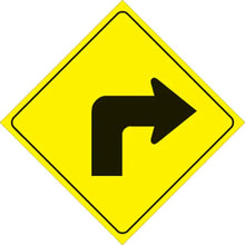 Load image into Gallery viewer, VOSS YELLOW PLASTIC REFLECTIVE SIGN 12" - RIGHT TURN 469 RT YR