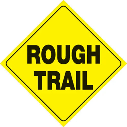 VOSS YELLOW PLASTIC REFLECTIVE SIGN 12" - ROUGH TRAIL 418 RT YR
