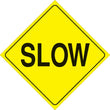Load image into Gallery viewer, VOSS YELLOW PLASTIC REFLECTIVE SIGN 12" - SLOW 405 SLO YR