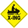 Load image into Gallery viewer, VOSS YELLOW PLASTIC REFLECTIVE SIGN 12" - SNOWMOBILE X-ING 438 SX YR