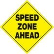 Load image into Gallery viewer, VOSS YELLOW PLASTIC REFLECTIVE SIGN 12" - SPEED ZONE AHEAD 433 SZA YR