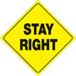 Load image into Gallery viewer, VOSS YELLOW PLASTIC REFLECTIVE SIGN 12" - STAY RIGHT 422 SR YR