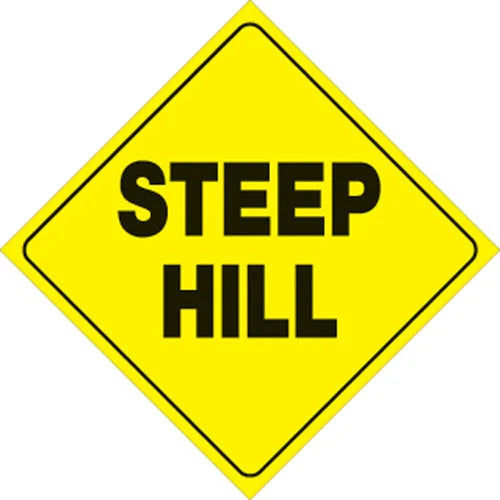 VOSS YELLOW PLASTIC REFLECTIVE SIGN 12" - STEEP HILL 431 SH YR