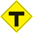 Load image into Gallery viewer, VOSS YELLOW PLASTIC REFLECTIVE SIGN 12" - T-INTERSECTION 436 T YR