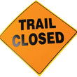 Load image into Gallery viewer, VOSS YELLOW PLASTIC REFLECTIVE SIGN 12" - TRAIL CLOSED 416 TC YR