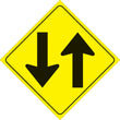 Load image into Gallery viewer, VOSS YELLOW PLASTIC REFLECTIVE SIGN 12" - TWO WAY 420 TW YR