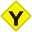 Load image into Gallery viewer, VOSS YELLOW PLASTIC REFLECTIVE SIGN 12" - Y-INTERSECTION 437 Y YR