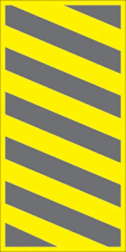 VOSS YELLOW PLASTIC REFLECTIVE SIGN 6" X 12" - LEFT HAZARD 459 BCL YR