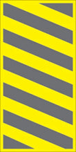 Load image into Gallery viewer, VOSS YELLOW PLASTIC REFLECTIVE SIGN 6" X 12" - LEFT HAZARD 459 BCL YR