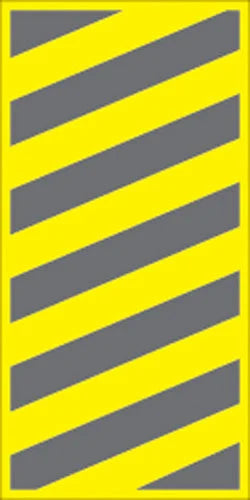 VOSS YELLOW PLASTIC REFLECTIVE SIGN 6" X 12" - RIGHT HAZARD 460 BCR YR