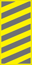 Load image into Gallery viewer, VOSS YELLOW PLASTIC REFLECTIVE SIGN 6" X 12" - RIGHT HAZARD 460 BCR YR