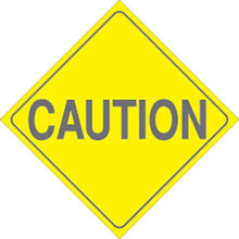 Load image into Gallery viewer, VOSS YELLOW PLASTIC REFLECTIVE SIGN 7.5" - CAUTION 456 CA7 YR