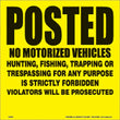 Load image into Gallery viewer, VOSS YELLOW PLASTIC SIGN 11 1/4" .024 GAUGE POSTED NO VEHICLES 143 NMV YP